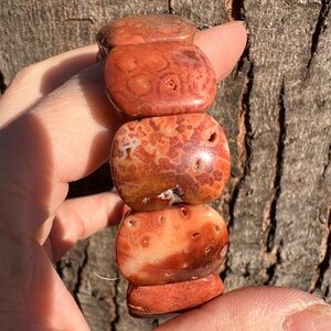 Coral (2) Jade bangle | crystal